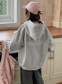 DAZY Tween Girl Letter Print Hooded Sweatshirt, Tween Girl Fall Clothes,Back To School Clothes