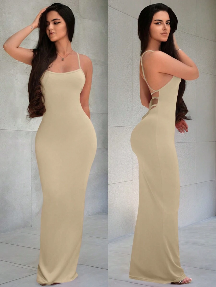 Zolique Vestido con espalda descubierta y cruzado sexy para mujer