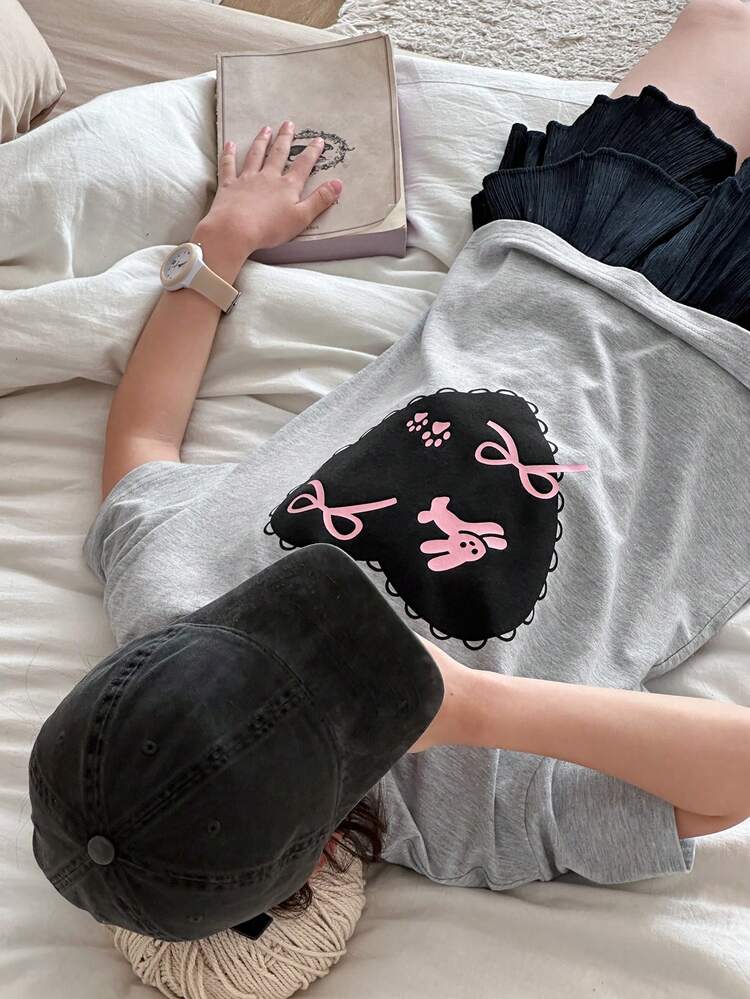 Tween Girl Graphic T-Shirt, Autumn Summer,Back To School Clothes