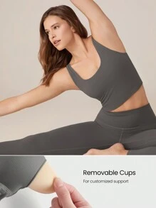 GLOWMODE Featherfit™ 扭轉背部運動背心 - 深灰色 - 查看 3