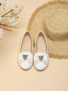 أحذية مسطحة جديدة أنيقة وراحة للأطفال ، أحذية أميرة مزينة بفيونكة للفتيات، أحذية كاجوال مسطحة