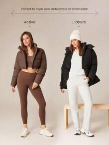 GLOWMODE 防风轻便羽绒保暖夹克日常休闲冬季 - 棕色 - 查看 8