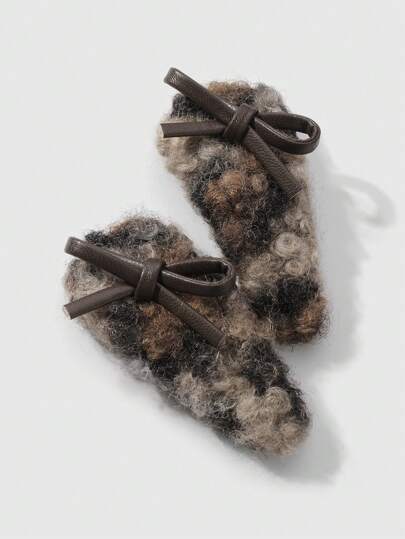 Kawaii 2 piezas Pasquines marrón con acabado de borreguillo y lazo, estilo coreano versátil y elegante para uso escolar, adecuado para uso diario de mujeres/niñas, regalo festivo