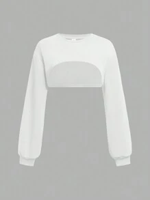 SHEIN Girlism Set de 2 piezas para adolescente: Sudadera corta de color liso y vestido camisola con plisado y estampado de letras