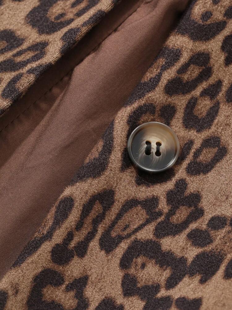 Women's Casual V-Neck Leopard Print Long Sleeve Blazer Jacket, Spring Cheetah Print, Fall Clothes Business Attire