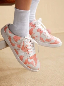 CUCCOO EASI Women's Simple Flatform Wedge Casual Sneakers, For Daily Casual Wear Shoes For Women Sneakers Trainers - Pink - View 3