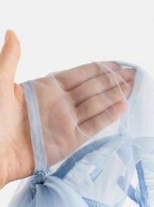 SHEIN Serisse Kids 圣诞节女孩优雅奢华网眼撞色镂空喇叭裙公主裙