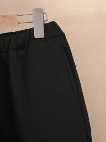 Conjunto de 2 piezas para niñas preadolescentes con top tipo sudadera suave y cómoda, minimalista, y pantalones con cordón