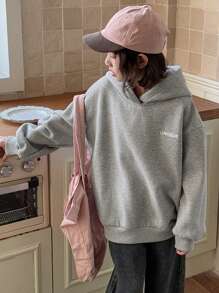 DAZY Tween Girl Letter Print Hooded Sweatshirt, Tween Girl Fall Clothes,Back To School Clothes