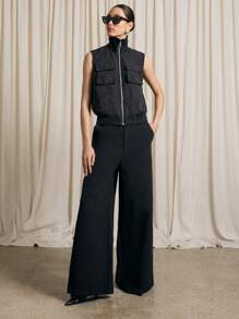 AiiRZ Utility Flight Vest Tactical Military Crop Vest Athleisure Workout Spring Autumn Streetwear Performance Active Sporty Outerwear - Black - View 7