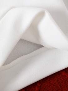 Toddler Boys' 2025 New Year Festival Letter Print Long Sleeve Fleece Crew Neck Sweatshirt, Baby Boy White Hoodie