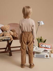 PrepCrw Young Boys' Woven Elastic Waist Slim Fit Pants - Rust Brown - View 2