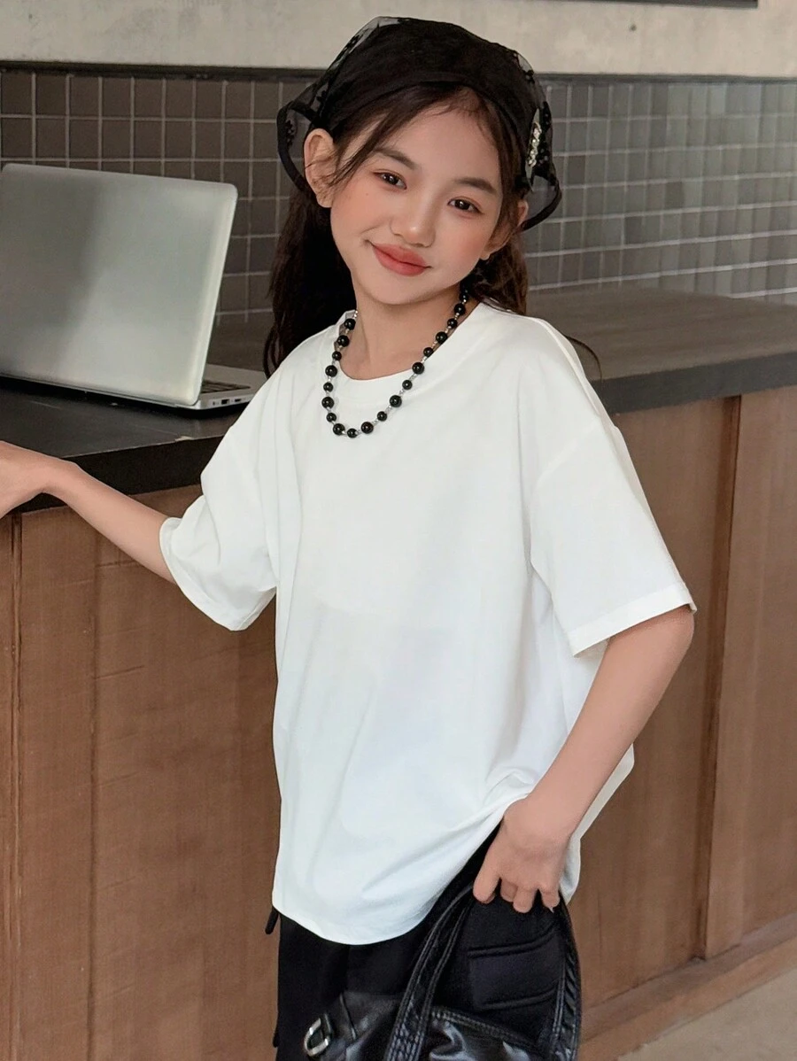 Dazy Kids Tween Girl Casual T-Shirt, Fall Clothing,Back To School Clothes - White - View 1