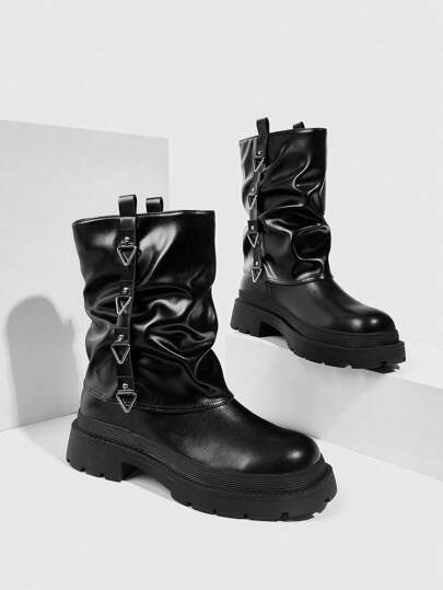 CUCCOO GRLICON 女士踝靴，Y2K风格、朋克风格、机车风格、酷女孩风格，适合万圣节、圣诞节、派对等场合