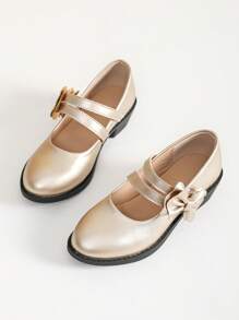 儿童/小孩高跟鞋，金色女童鞋，四季皆宜 - 金色 - 查看 2