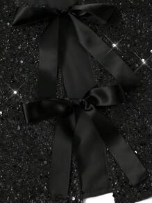 Ellevyn Two-Way Wear Sequin Jacket, Elegant For Christmas Party In Autumn/Winter - Black - View 8