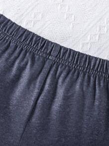 SHEIN Ensemble de 2 pièces pour bébé fille, Top à manches longues imprimé lettres assorti avec leggings, tenue casual pour automne/hiver