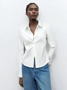 Maija Blusa elegante con aberturas en las mangas, cintura a la cintura, decoración de cristal, estilo urbano de campana, adecuada para uso casual, retro, de viaje, salidas, vacaciones, ceremonias, fiestas de Navidad y San Valentín. - Blanco - Ver 7