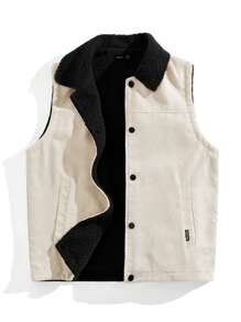 Manfinity VCAY Chaleco acolchado reversible casual de corte delgado tejido para hombres, apto para el invierno