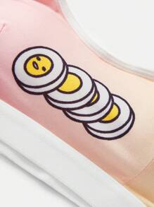 Gudetama X SHEIN Tween Girl Letter & Cartoon Print Sutien Ringer Ombre