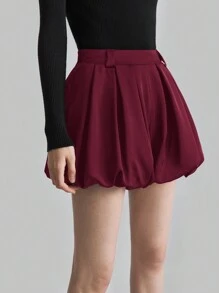 Ontre 2025 New Women's Spring Angola Red Flower Bud Shaped Cute Casual Shorts