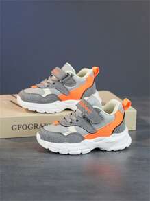 1 par de zapatillas de running para niños, zapatillas deportivas ligeras para niños pequeños, gris para niños