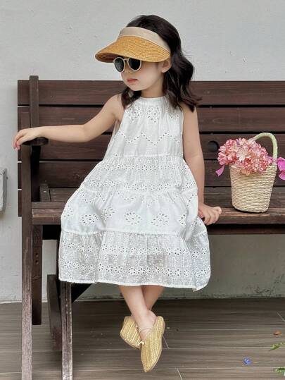 Dazy Kids 小女孩无袖圆领编织夏装