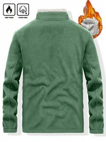 Manfinity Homme Loose Fit Men's Patched Detail Teddy Lined Fleece Jacket - Mint Green - View 2