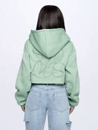 SUMWON WOMEN Cropped Hoodie Pullover Long Sleeve Loose Fit Sweatshirt Winter Loungewear Athleisure Workout Casual Spring Autumn Teen Style Gym Running Activewear