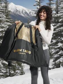 In My Nature Women Outdoor Sports Casual Urban Commute Super Warm Self-Heating Padded Coat, Shiny Black Winter Women Tops