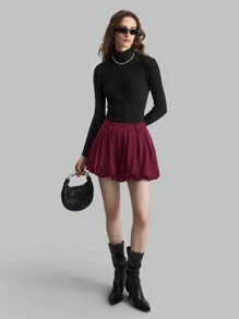 Ontre 2025 New Women's Spring Angola Red Flower Bud Shaped Cute Casual Shorts