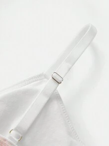 Gudetama X SHEIN Tween Girl Letter & Cartoon Print Sutien Ringer Ombre