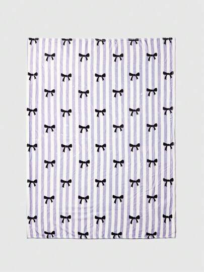 Kawaii 94665 Cartoon Bow Knot Warm And Portable Flannel Blanket For Living Room