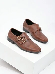 Mocasines clásicos de punta fina de estilo retro para niños, color marrón - Marrón - Ver 5