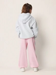 SUMWON Pantalon de jogging décontracté gris et rose pour jeunes filles dans le style des années 90