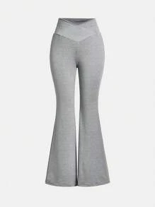 SHEIN Girlism Tween Girls Three Pieces Set Of Fitted Flared Pants - Grey - View 5