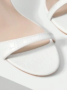 MOTF PREMIUM MINIMALIST ROUND-TOE STRAPPY HIGH HEEL SANDALS, FOR VALENTINE'S DAY, SPRING BREAK EASTER PROM HEELS FOR CHRISTMAS - White - View 3