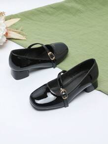 Metallic Decor Children's Fashion Shiny High Heel Casual Shoes