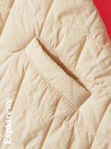 SHEIN 2pcs/Set Girls Casual Soft Hoodie Dress With Padded Baseball Collar Vest, Suitable For Outdoor, City Trip, Daily Wear And School, Autumn/Winter - Pink - View 7