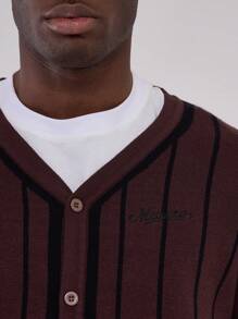 Musero Knit Button Up Striped Cardigan - Multicolor - View 5