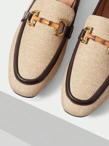 MOTF PREMIUM 女士舒适休闲方头平底鞋，适合新年假期、情人节 - 杏色 - 查看 3