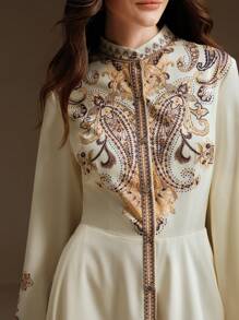 Anewsta Váy dài in họa tiết thanh lịch dành cho nữ, Xuân/Thu - Nhiều màu - Xem 6