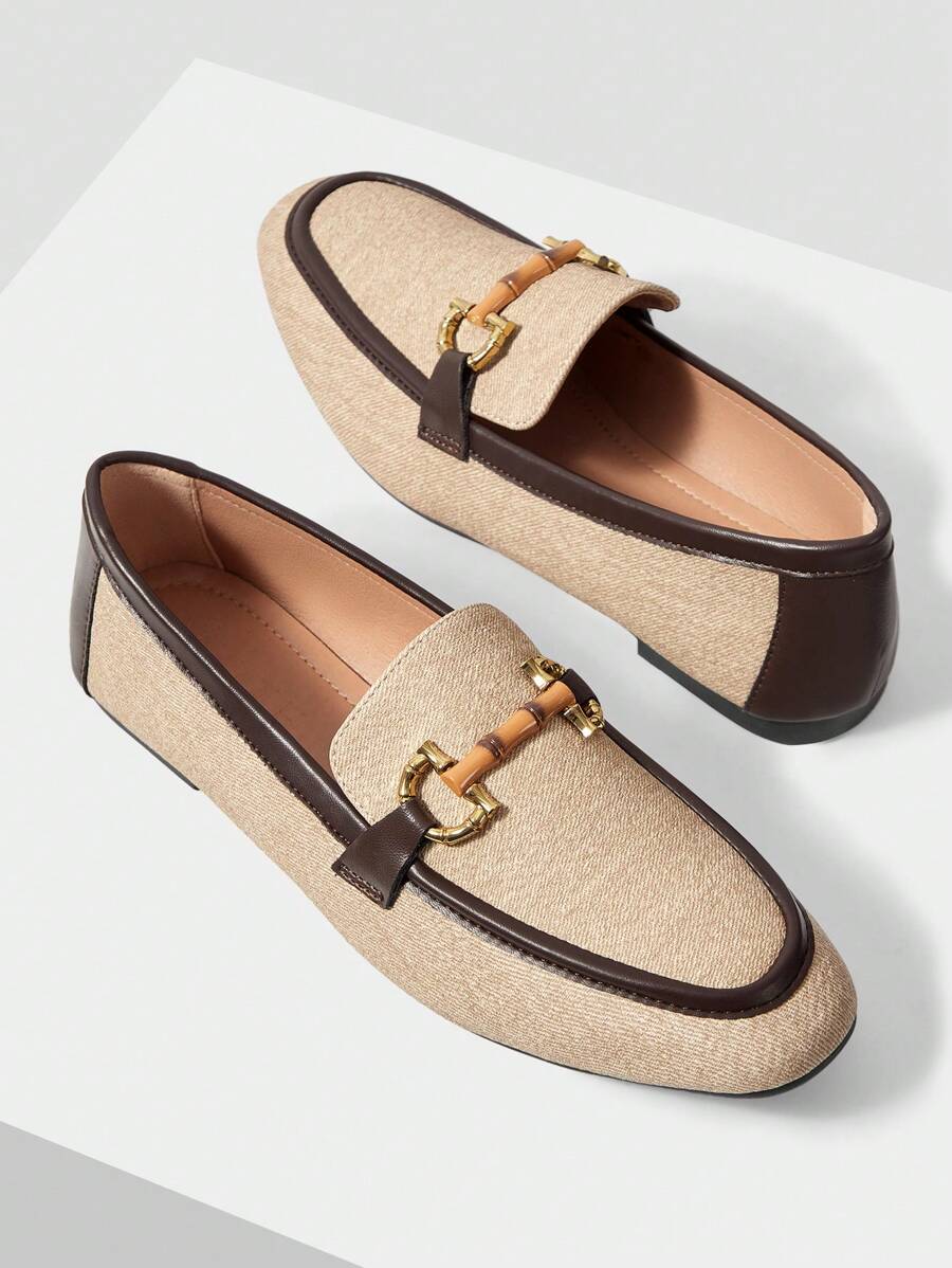 MOTF PREMIUM 女士舒适休闲方头平底鞋，适合新年假期、情人节 - 杏色 - 查看 1