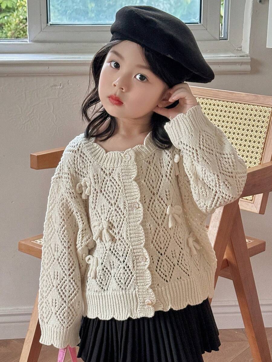 DAZY Girls (Young Girl) Cardigan For Fall - Apricot - View 1