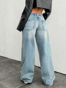 CasuGlow LOW RISE WIDELEG VINTAGE WASK Y2K JEAN - Dark Wash - View 2