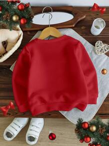 Baby Girl Casual Minimalist Crew Neck Sweatshirt, Everyday Wear, For Gift - Multicolor - View 2