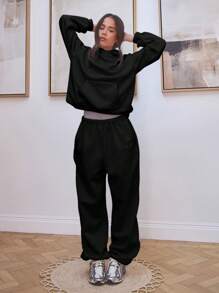 Musera Sport Women Oversized Cuffed Jersey 'Musera' Logo Joggers Tracksuit Bottoms