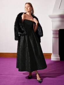 MOTF PREMIUM ROBE TUBE FRONCÉE JACQUARD