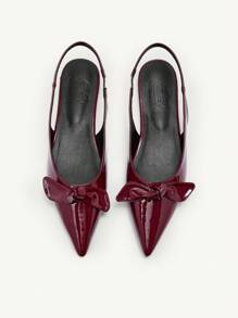 CUCCOO CHICEST Women's Shiny Bow Decor Pointed Toe Fashion Party High Heels Pumps Valentines