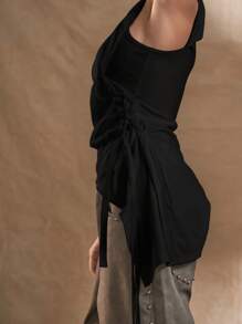 MUSERA Áo tank top kiểu miền Tây buộc dây xoắn, thích hợp cho kỳ nghỉ, lễ hội, tiệc tùng, đi chơi, mùa thu, xuân hè. - màu đen - Xem 5